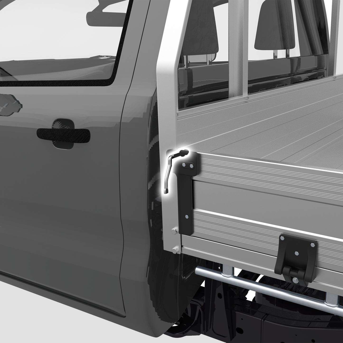 Latch Handle - Aluminium Tray Angled/Square Headboard