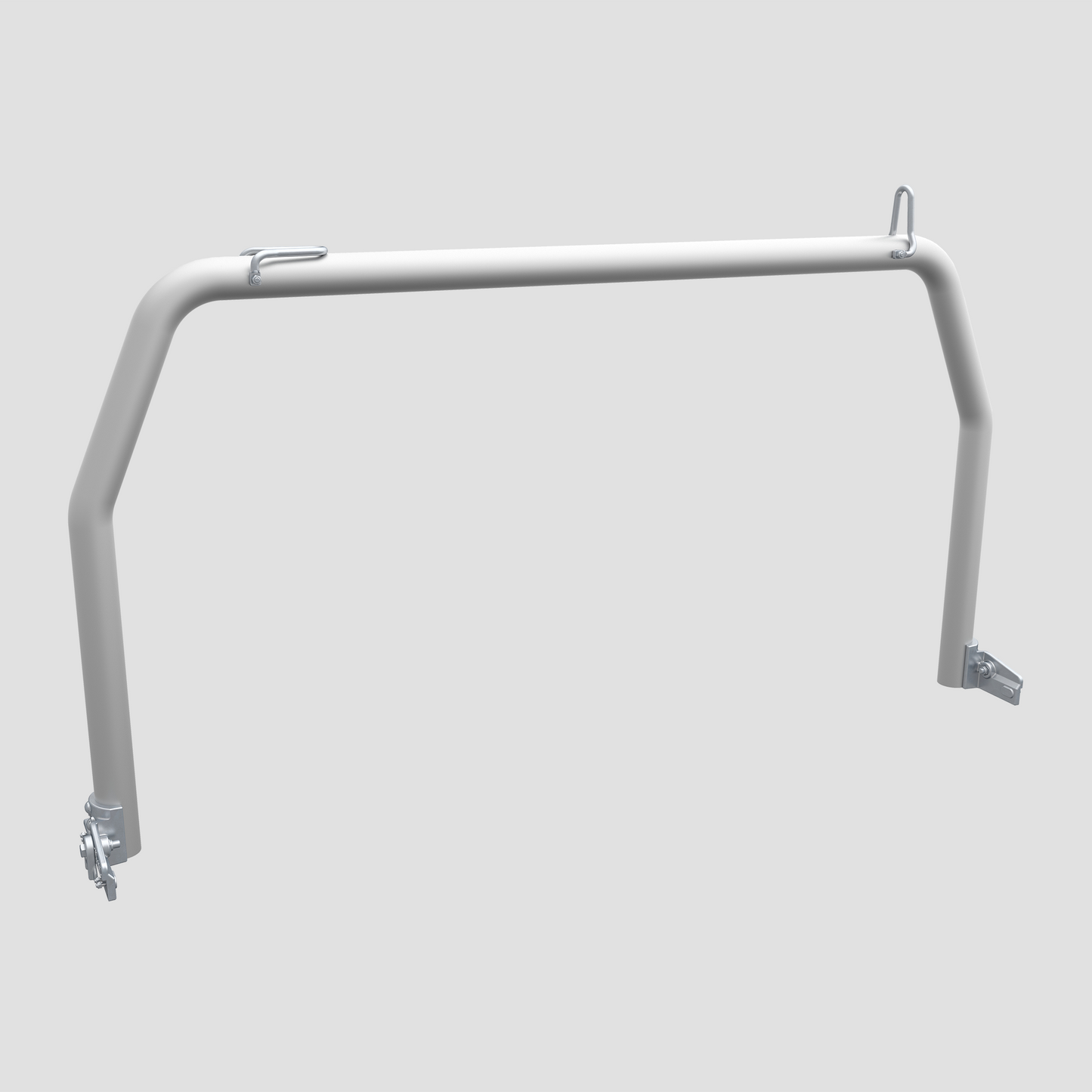 Rear Ladder Rack Round Tube (Fold Down Ears) - Aluminium Tray