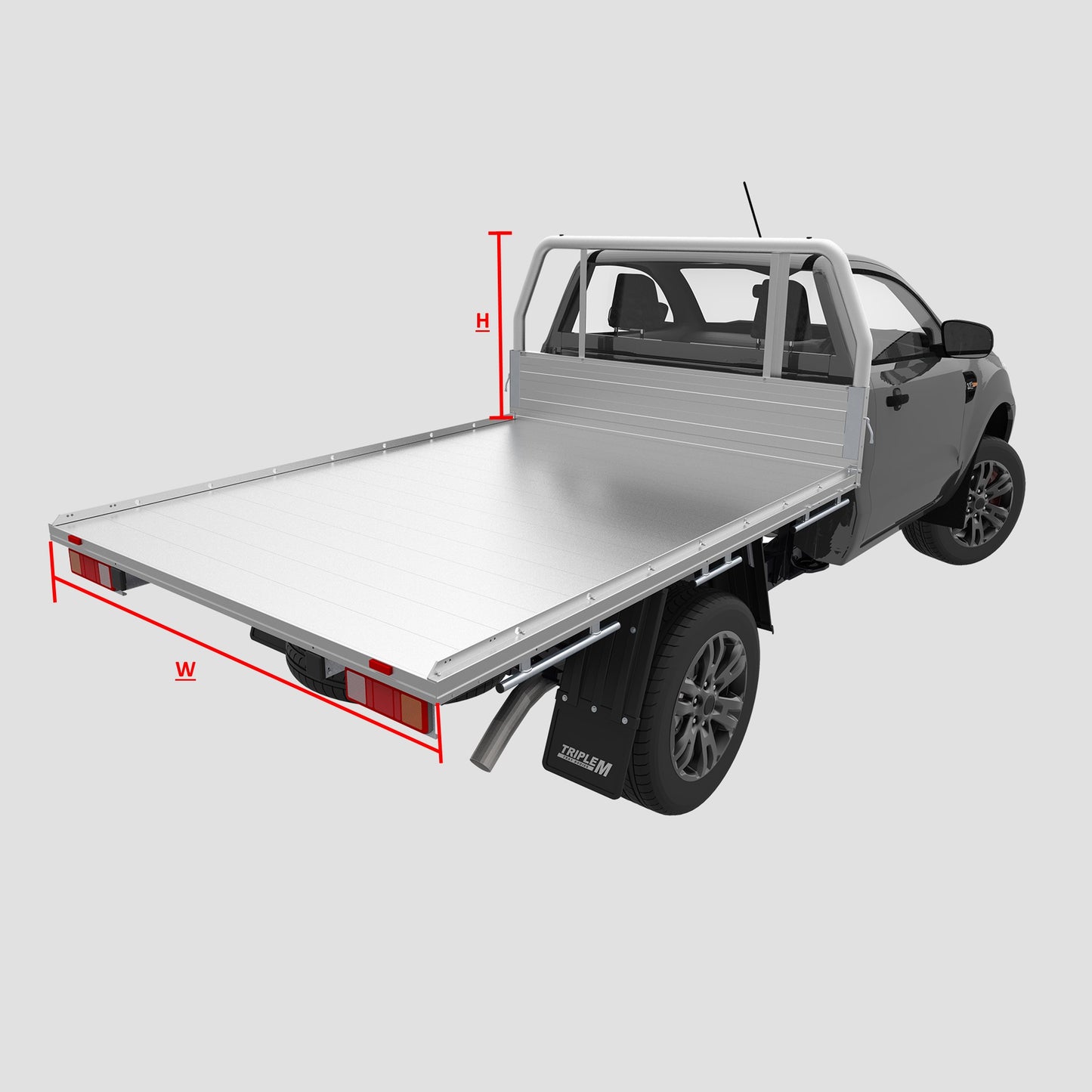 Rear Ladder Rack Square Tube Bow - Aluminium Tray