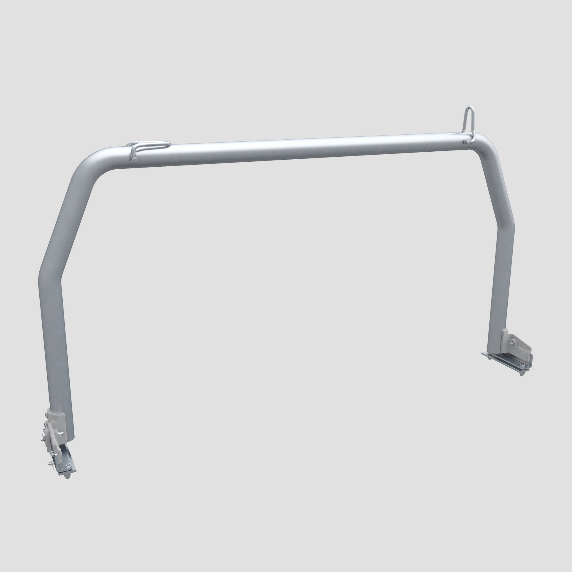 Rear Ladder Rack Round Tube (Fold Down Ears) - Steel Tray – Triple M ...